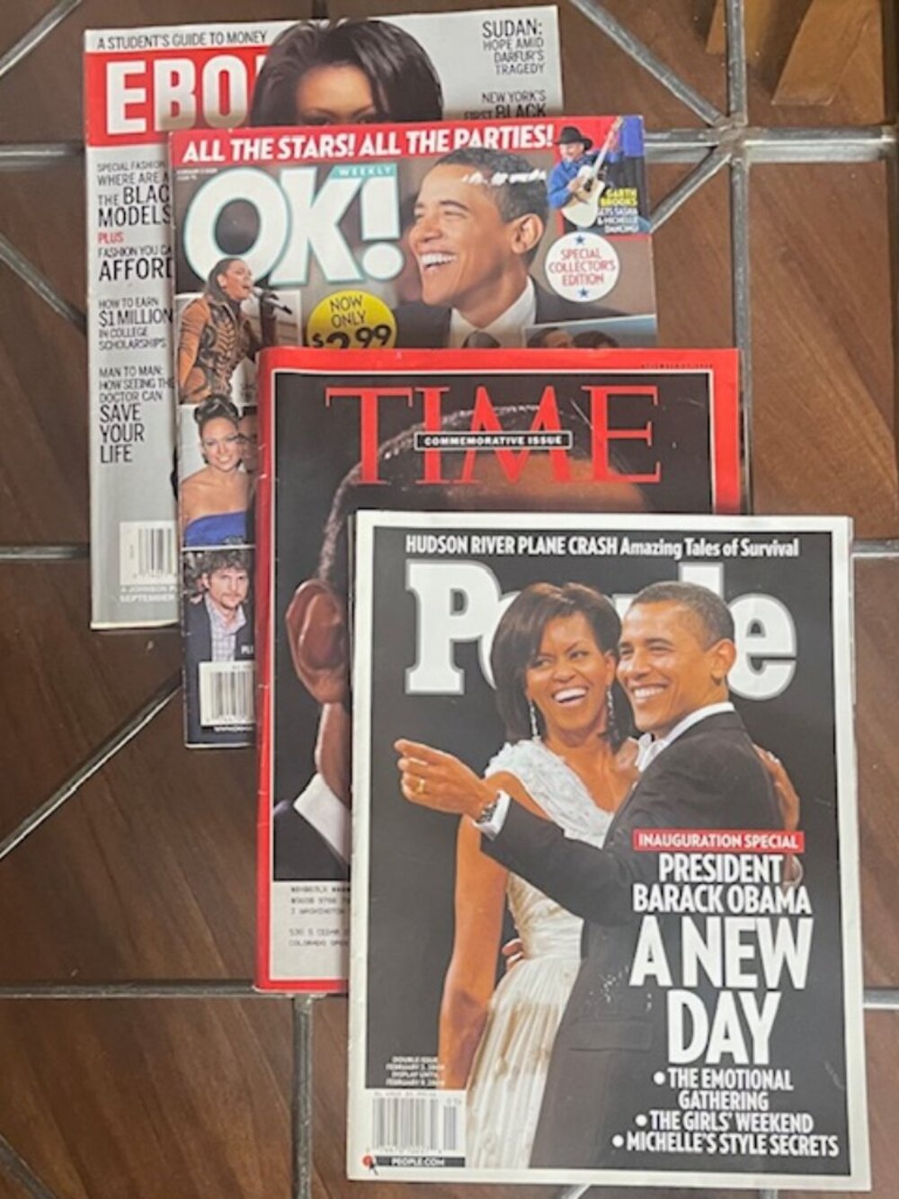 Barak Obama Election & Inauguration Magazine Issues(4): Ebony, OK!, Time, People